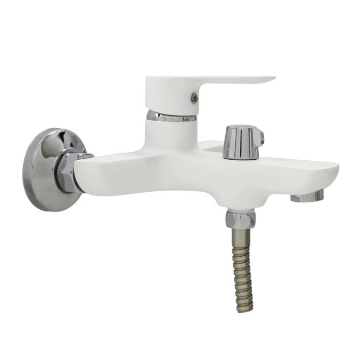Baterie pentru cada/dus Fleko, 40 mm, cartus ceramic, para dus inclusa, Alb