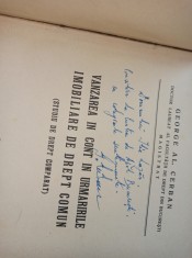 GEORGE AL.CERBAN (dedicatie) VANZAREA IN CONT IN URMARILE IMOBILIARE...1939