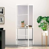 vidaXL Ușă de interior alb 83x201,5 cm sticlă securiz. / aluminiu slim
