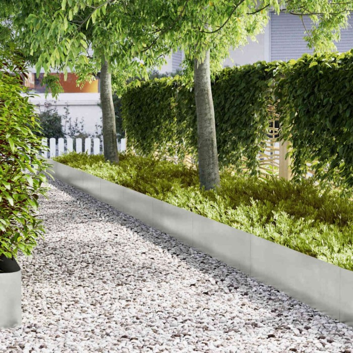 vidaXL Ghivece de gazon 10 buc 100x0.5x30 cm Oțel inoxidabil