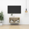VidaXL Dulap TV montat pe perete, stejar Sonoma, 37x37x72 cm, PAL
