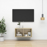 Dulap TV montat pe perete, stejar Sonoma, 37x37x72 cm, PAL GartenMobel Dekor, vidaXL