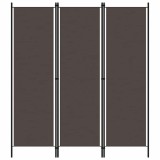 Cumpara ieftin Paravan de camera cu 3 panouri, maro, 150 x 180 cm