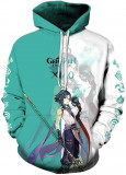 Pentru Cosplay Genshin Impact Anime Pulover Hoodie - Halloween Unisex Adult Manga Pulover Merch Buzunare cangur mari, Oem