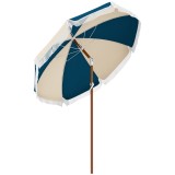 Outsunny Umbrelă de Grădină &Icirc;nclinabilă cu Deschidere cu Manivelă și Orificiu de Aerisire, &Oslash;213x234 cm, Albastru și Bej | Aosom Romania