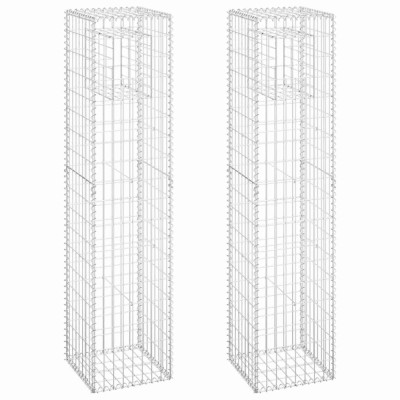Stalpi tip cos gabion, 2 buc., 40x40x180 cm, fier foto