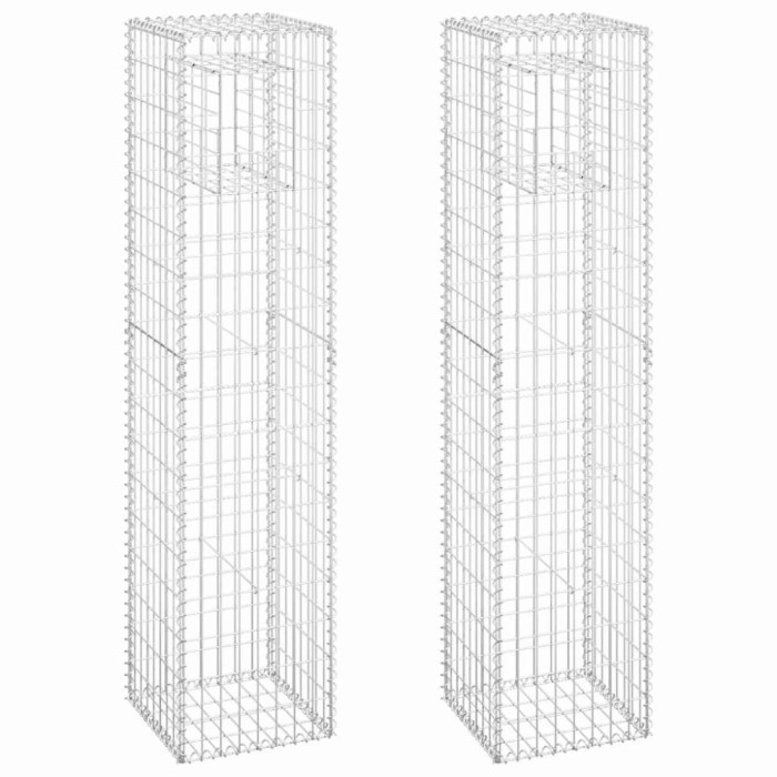 Stalpi tip cos gabion, 2 buc., 40x40x180 cm, fier