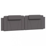 Cumpara ieftin Perna pentru tablie pat, Viana, gri, 180 cm, piele artificiala
