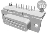Conector D-Sub 15-Pin Soclu Mamă 90&deg; THT 6A PCB, TE Connectivity