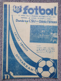 Program meci fotbal Dunarea CSU Galati-Chimia Falticeni 27 Apr 1986, stare buna