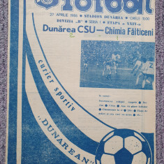 Program meci fotbal Dunarea CSU Galati-Chimia Falticeni 27 Apr 1986, stare buna