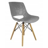 Scaun stil scandinav, PP, lemn, max 100 kg, gri, 45x55x78 cm, Lars GartenVIP DiyLine, Jumi