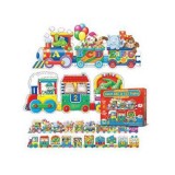 Set 2 puzzle-uri - Trenul urias cu numere si litere, engleza | The Learning Journey