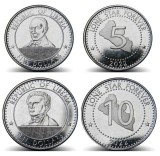 Liberia Set Monede 2022, 5 si 10 Dolari UNC, Moneda Liberia Neutilizata