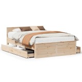 Cumpara ieftin Cadru de pat fara saltea/cu tablie, 150x200 cm, lemn masiv pin