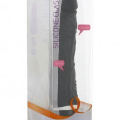 Vibrator Realistic Silicone Classic, Negru, 21 cm