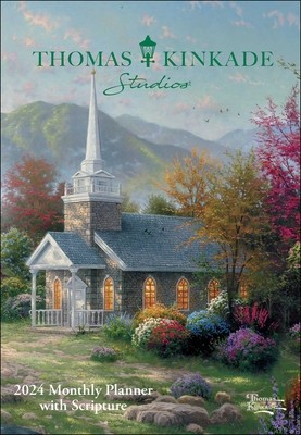 Thomas Kinkade Studios 12-Month 2024 Monthly Pocket Planner Calendar with Script foto