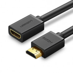 Ugreen Cablu de extensie HDMI (femelă) la HDMI (mascul) 19 pini 1.4v 4K 60Hz 30AWG 2m - Negru (10142)