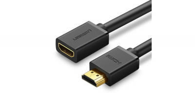 Ugreen Cablu de extensie HDMI (femelă) la HDMI (mascul) 19 pini 1.4v 4K 60Hz 30AWG 2m - Negru (10142) foto