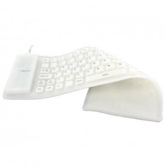 Tastatura flexibila USB sau PS2-Culoare Alb