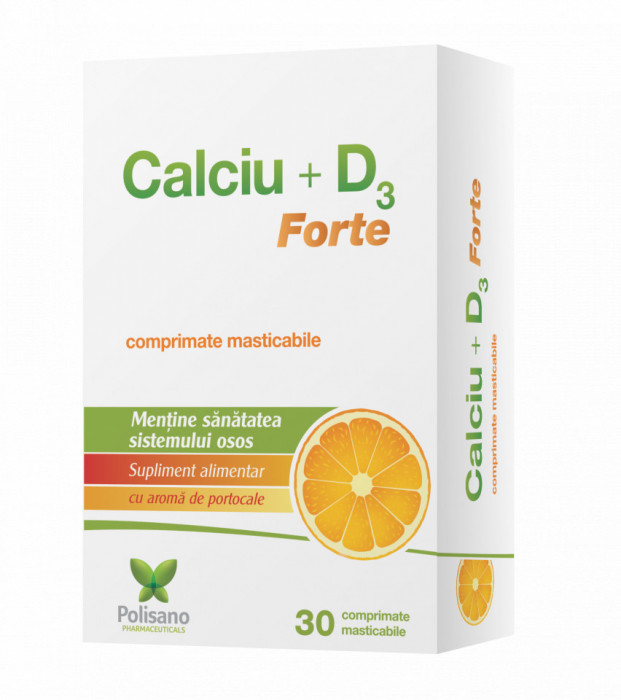 Calciu cu Vitamina D3 Forte Portocale &ndash; Suport Optim pentru Oase și Sistemul