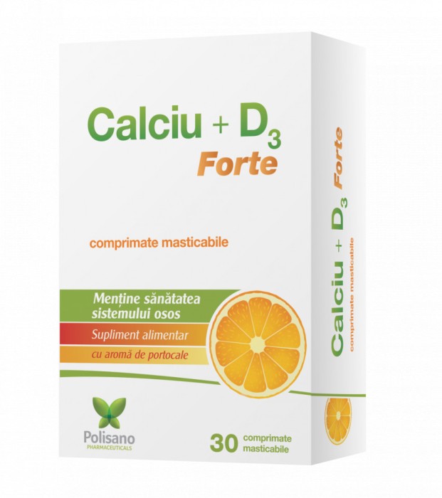 Calciu cu Vitamina D3 Forte Portocale &ndash; Suport Optim pentru Oase și Sistemul