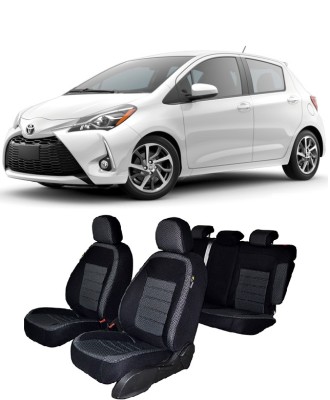 Set huse scaune dedicate Toyota Yaris 2012-2019 (Bancheta fractionata si husa cotiera) foto