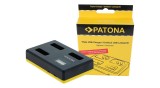 &Icirc;ncărcător triplu USB PATONA f. Canon NB-13L PowerShot G5 X G5X G7 X G7 X Mark II G7X G9 X G9X incl. Cablu USB tip C