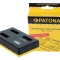 &Icirc;ncărcător triplu USB PATONA f. Canon NB-13L PowerShot G5 X G5X G7 X G7 X Mark II G7X G9 X G9X incl. Cablu USB tip C