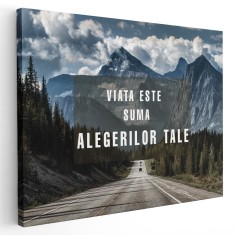 Tablou mesaj motivational despre viata 1478 Tablou canvas pe panza CU RAMA 20x30 cm