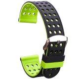 Curea silicon doua fete compatibila Huawei Watch GT 2 46mm, telescoape normale, 22mm, Negru/Verde