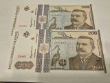200 lei 1992 set 2 bancnote consecutive UNC /serii mici / din foto