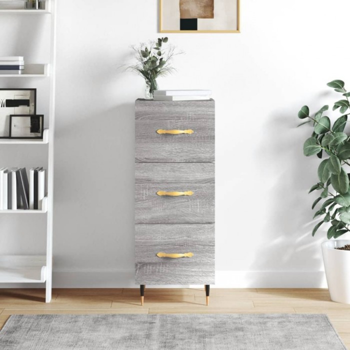 vidaXL Servantă, gri sonoma, 34,5x34x90 cm, lemn compozit 828586