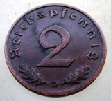 2.999 GERMANIA 2 REICHSPFENNIG 1937 D, Europa, Bronz