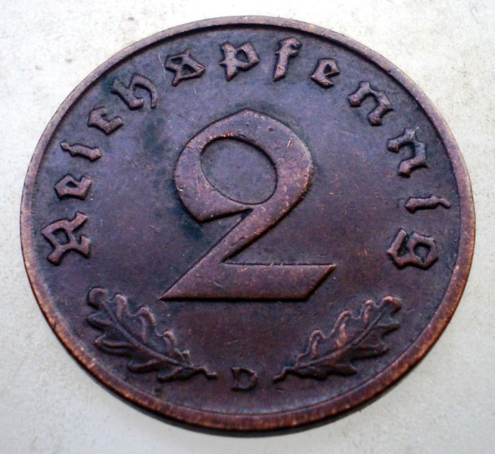 2.999 GERMANIA 2 REICHSPFENNIG 1937 D