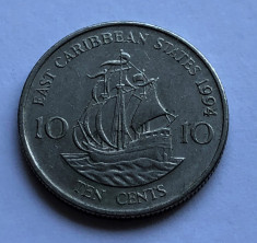i165 Est Caraibe 10 centi 1994 foto