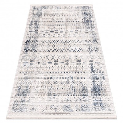 DISTIN 0833A covor modern bleumarin / albastru / alb - Boho, vintage, franjuri, 160x230 cm foto