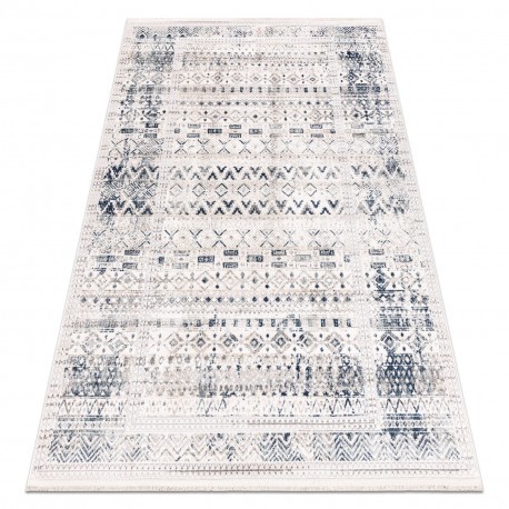 DISTIN 0833A covor modern bleumarin / albastru / alb - Boho, vintage, franjuri, 160x230 cm
