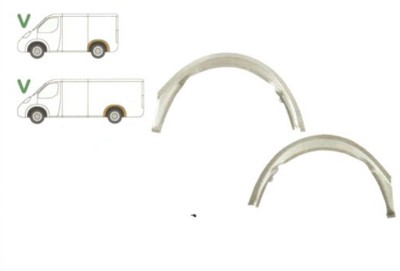 Segment reparatie aripa interior, rear Mercedes Vito W638 1996-2003/Viano (W639), 01.2003-10.2010, Si Modelul 10.2010-2014, parte montare Segment rep foto