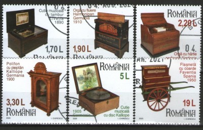 Romania 2020 - Cutii muzicale, serie stampilata foto