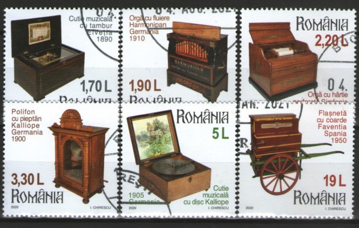 Romania 2020 - Cutii muzicale, serie stampilata
