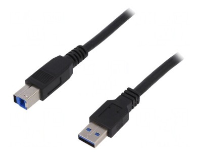 Cablu USB 3.0 A-B 1m Negru foto