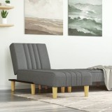 vidaXL Șezlong, gri &icirc;nchis, material textil