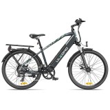 Bicicleta electrica oras Ulzomo Metro 26 E-bike, 250W, 36V 17Ah, autonomie 100km, viteza maxima 25km/h, Gray, 26&#039;&#039;