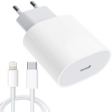 Set Incarcator Fast Charger 20W si cablu de date Fast Charge Type-C-Lightning, Compatibil cu Apple iPhone 14 / 14 Pro / 14 Pro Max / 13 / 13 Pro / 13, Oem