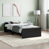 VidaXL Cadru de pat, negru, 100x200 cm, lemn prelucrat