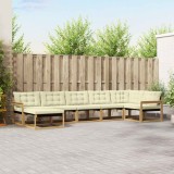 vidaXL Set de canapele de exterior cu pernă 7 pcs Alb și crem 3388892