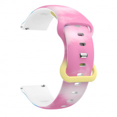 Curea silicon, compatibila Withings Steel HR 40mm, VD Very Dream®, Quick Release, Pink Powder