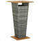 vidaXL Masă de bar, gri, 60x60x110 cm, poliratan și lemn masiv acacia