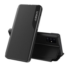 Husa tip carte pentru samsung galaxy m55, stand view, vegan leather, black foto